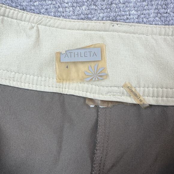 Athleta Womens Whatever Skort Sz 4 Olive Pleated Button-Zip Fly Pockets Stretch - Picture 7 of 10